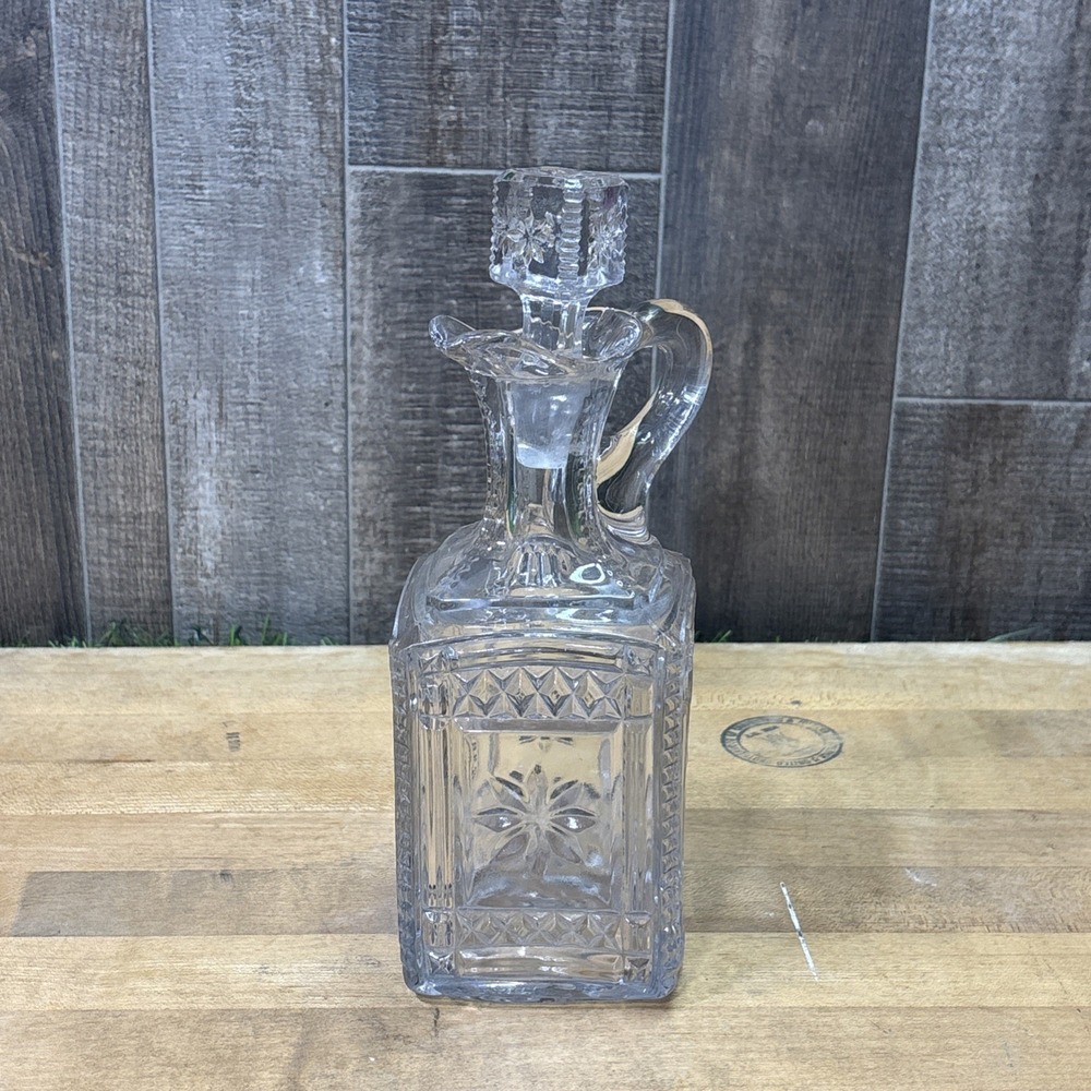 Antique EAPG Grace Model Flint Glass Cruet Decanter Stopper Albany 1899-1902